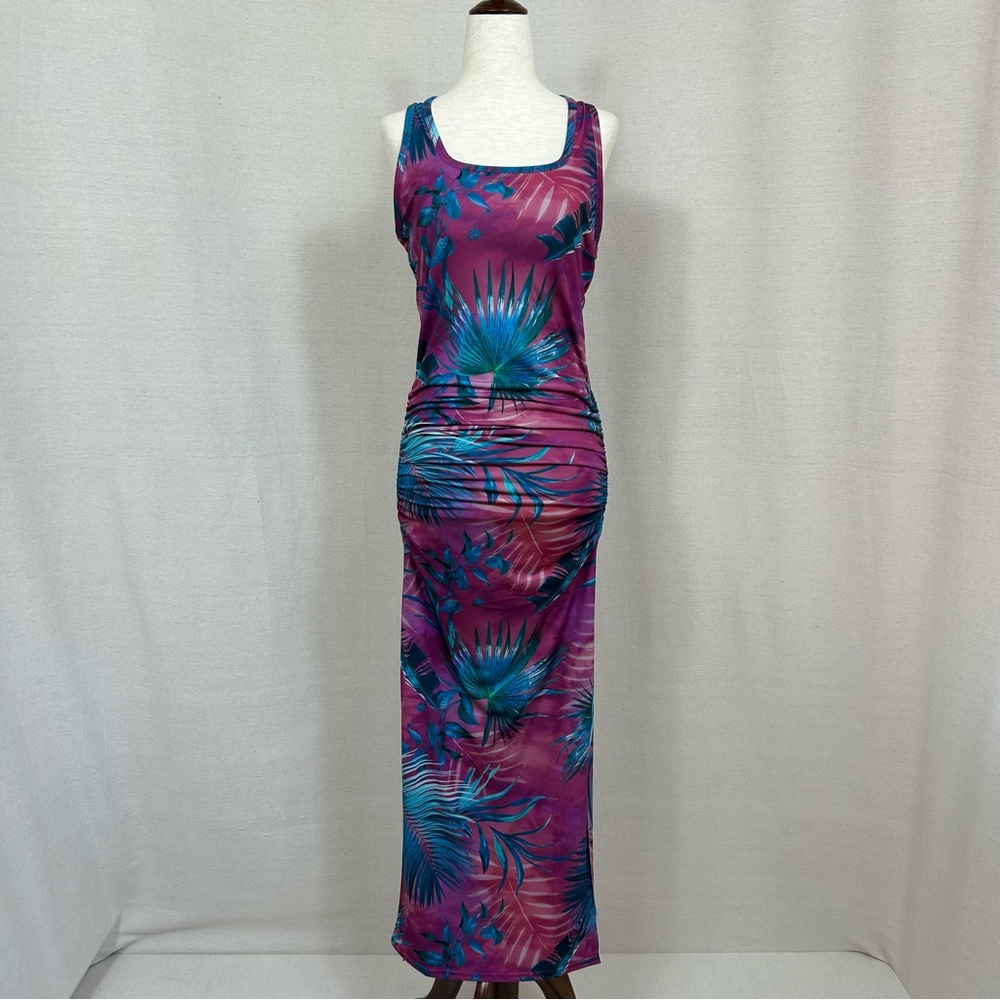 Tropical Print Maxi Dress